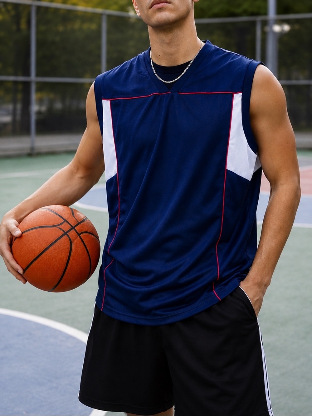 GENERATION ONE Vintage Basketball Jersey L Blue Dazzle Practice Tank Y2K Retro